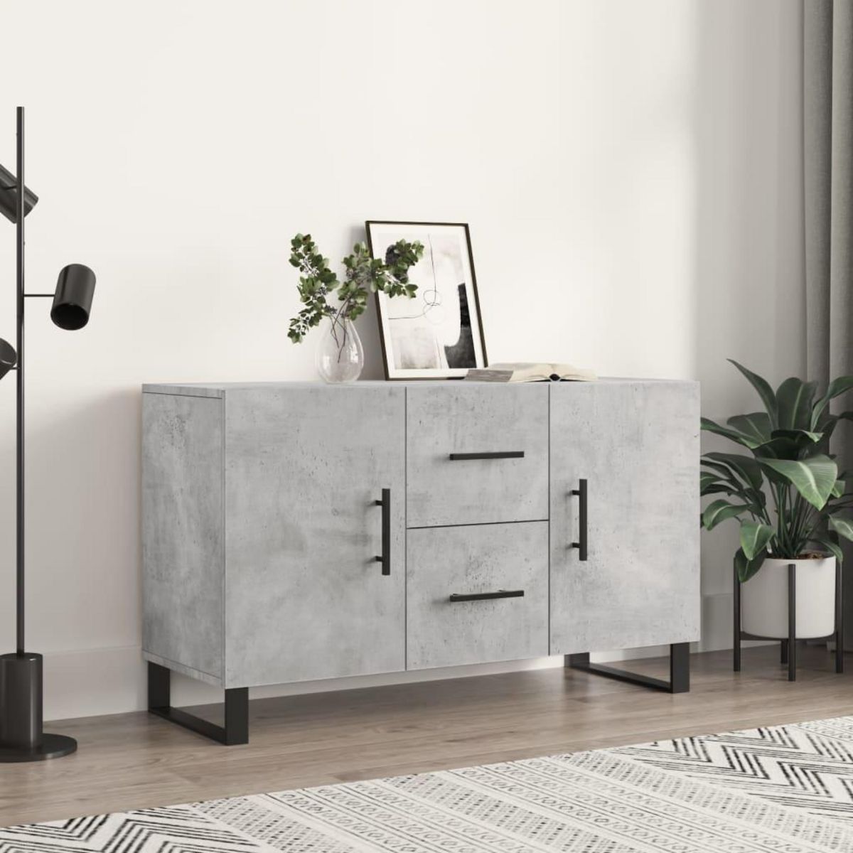 VIDAXL Buffet gris beton 100x36x60 cm bois d'ingenierie