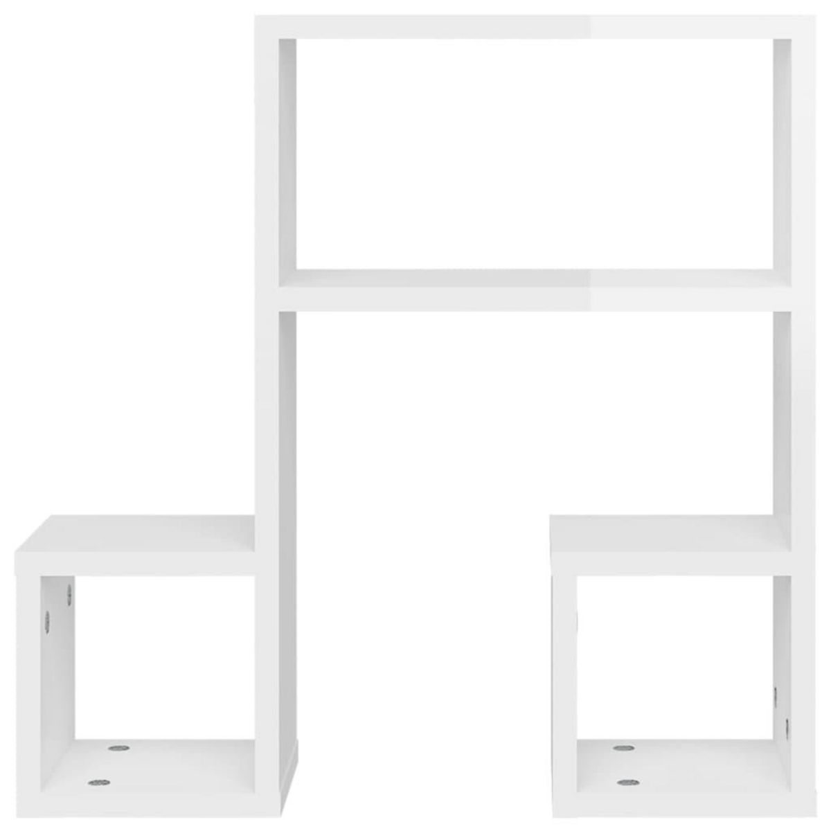 VIDAXL Etageres murales 2pcs blanc brillant 50x15x50cm bois ingenierie