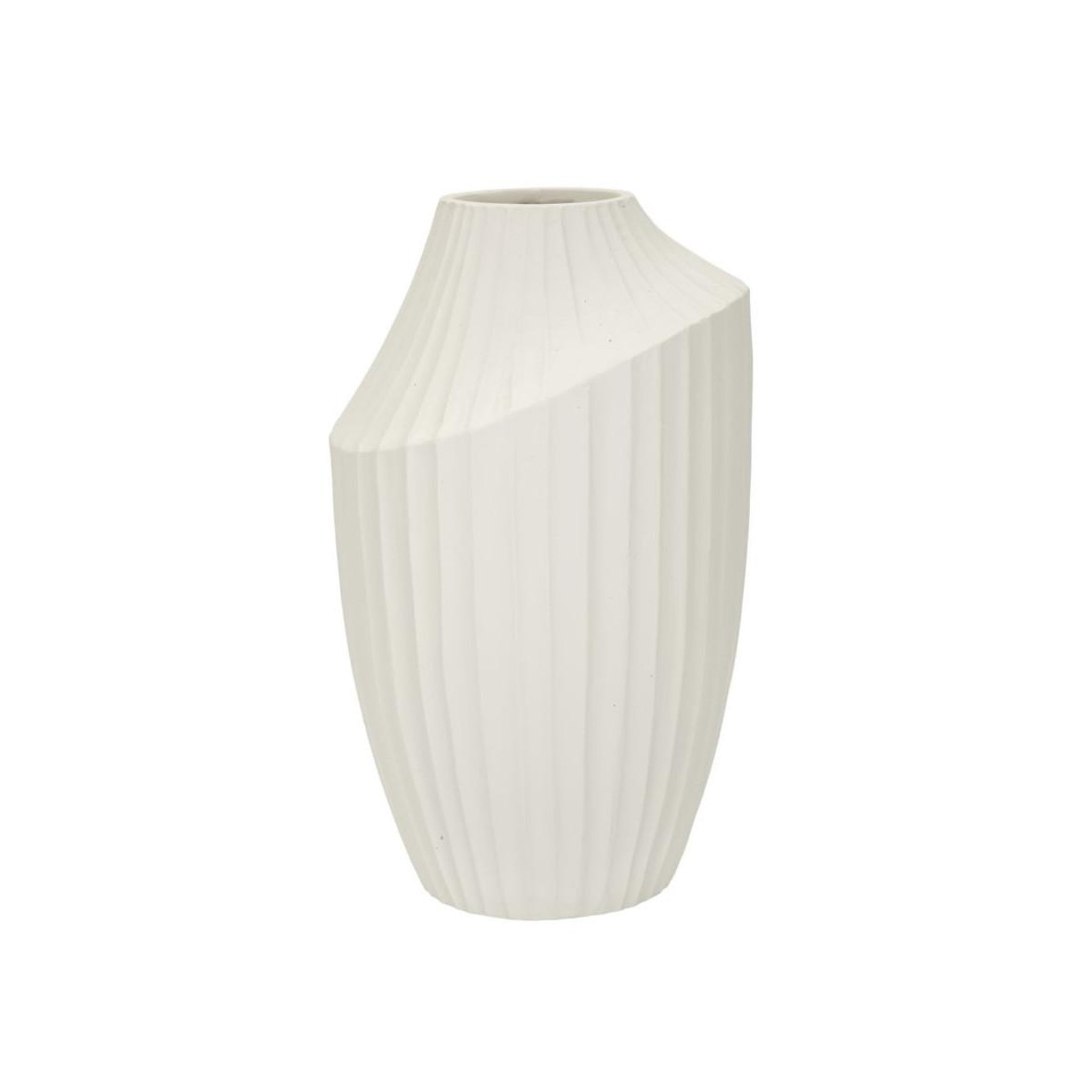 Paris Prix Vase design rainuré  ice  38cm crème