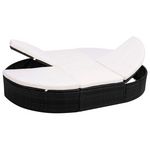 VIDAXL Lit de repos d'exterieur avec coussin Resine tressee Noir