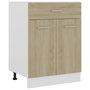 Voir la diapositive 1 : VIDAXL Armoire de plancher a tiroir Chene sonoma Bois d'ingenierie