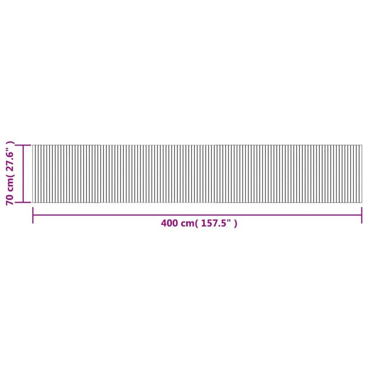 VIDAXL Tapis rectangulaire noir 70x400 cm bambou