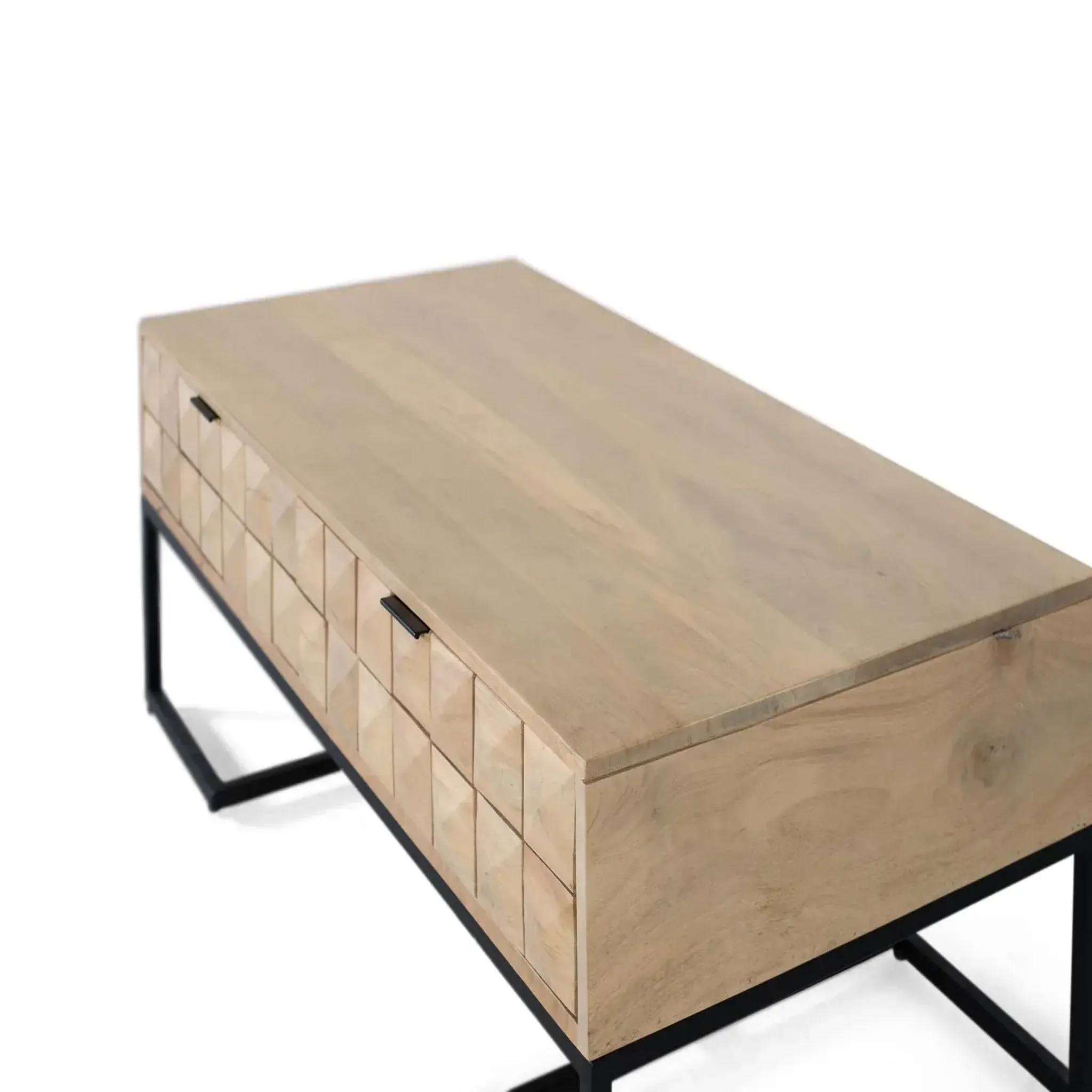 Voir la diapositive 3 : GINER Y COLOMER SL Table basse en bois de manguier 120 cm style minimaliste intemporel