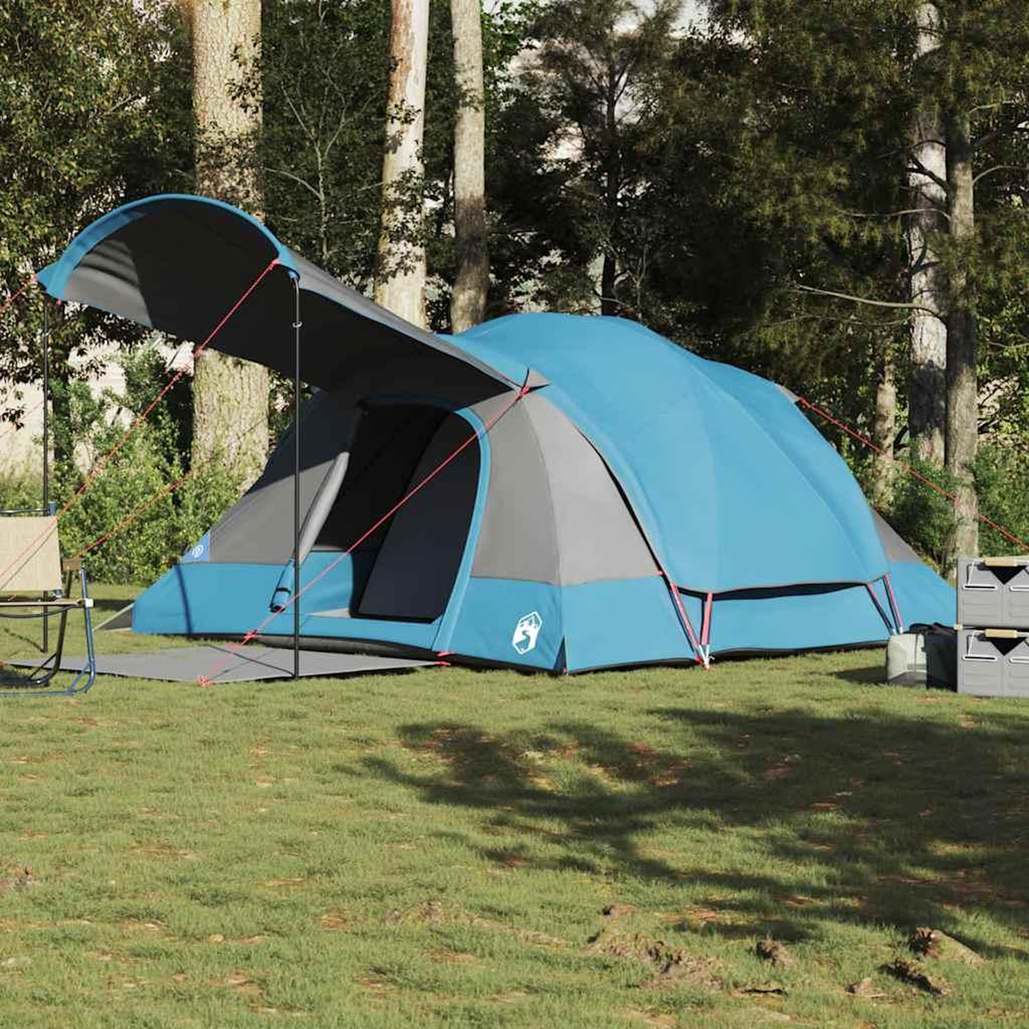Voir la diapositive 4 : VIDAXL Tente familiale tunnel 8 personnes bleu impermeable