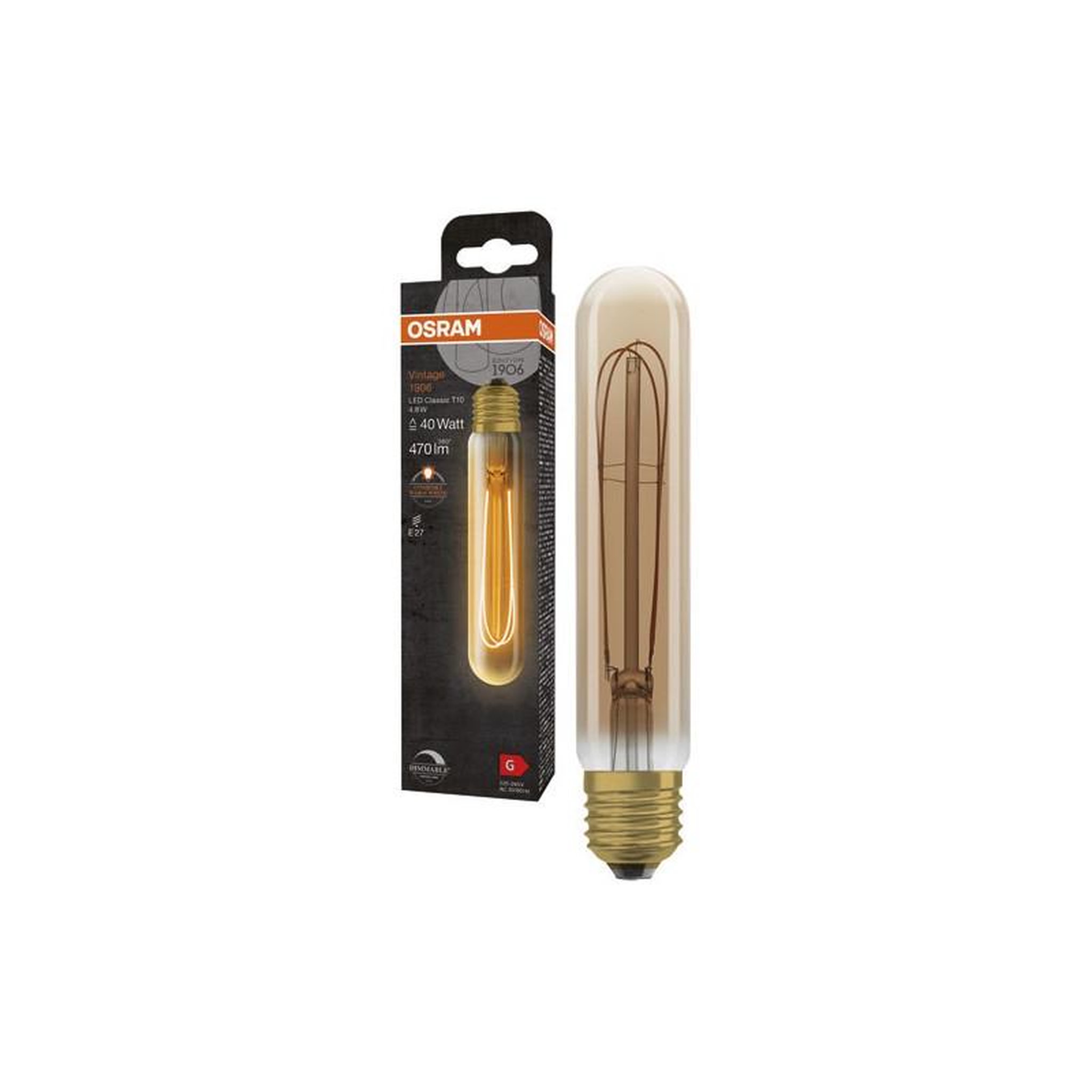 Osram 1906 TUBE T10 CLAIR 4.8W E27 CHAUD OSRAM - 4099854091803