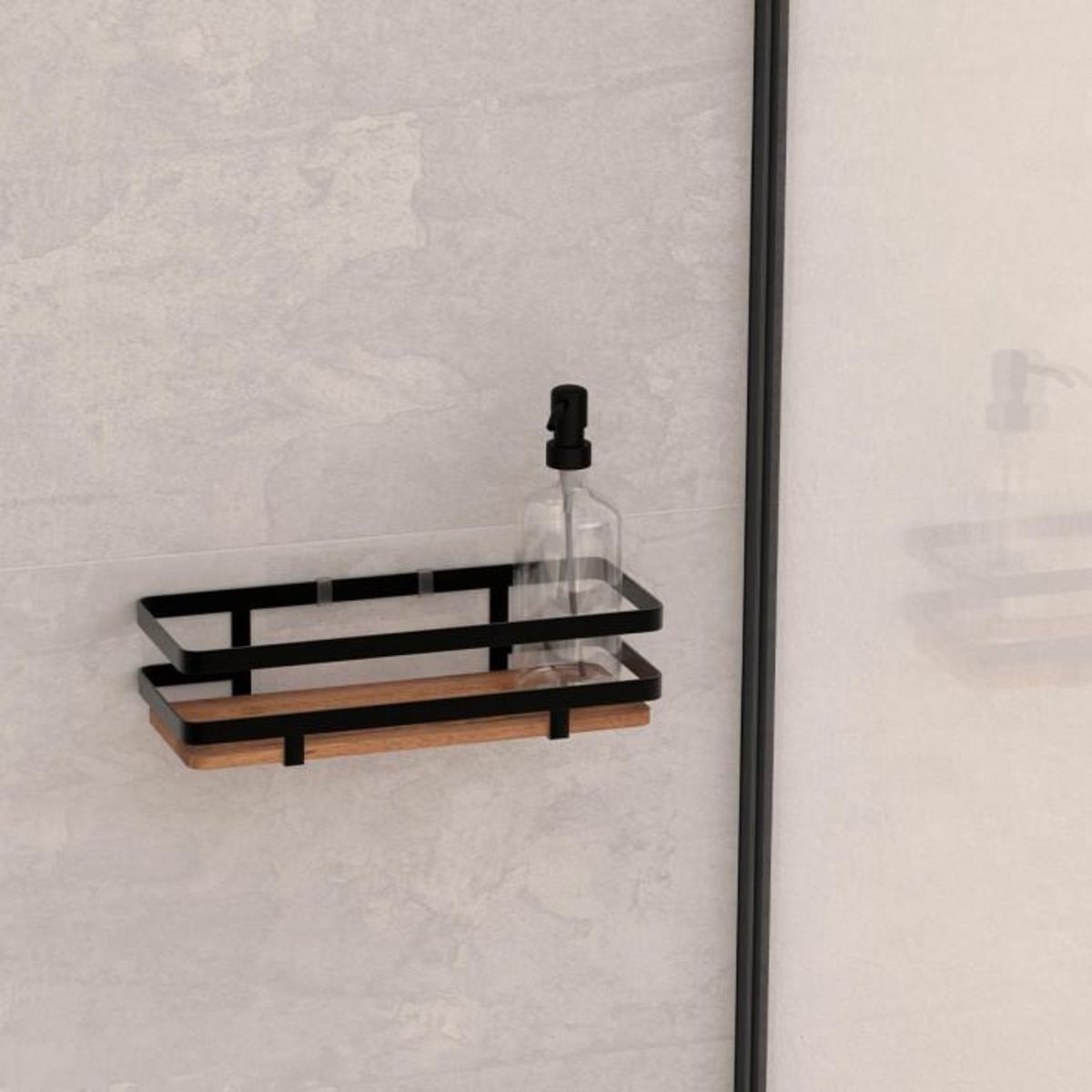 FIVE Étagère de Douche en Bois  Blackacia  25cm Noir