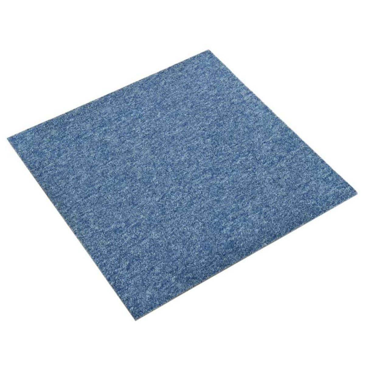 VIDAXL Dalles de tapis de sol 20 pcs 5 m^2 50x50 cm Bleu