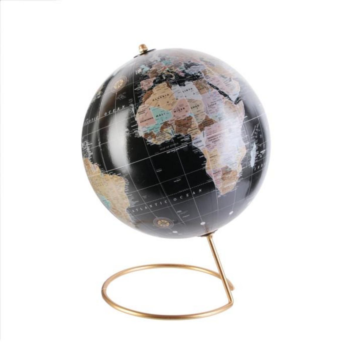 Paris Prix Globe Terrestre Déco  World  29cm Noir & Or