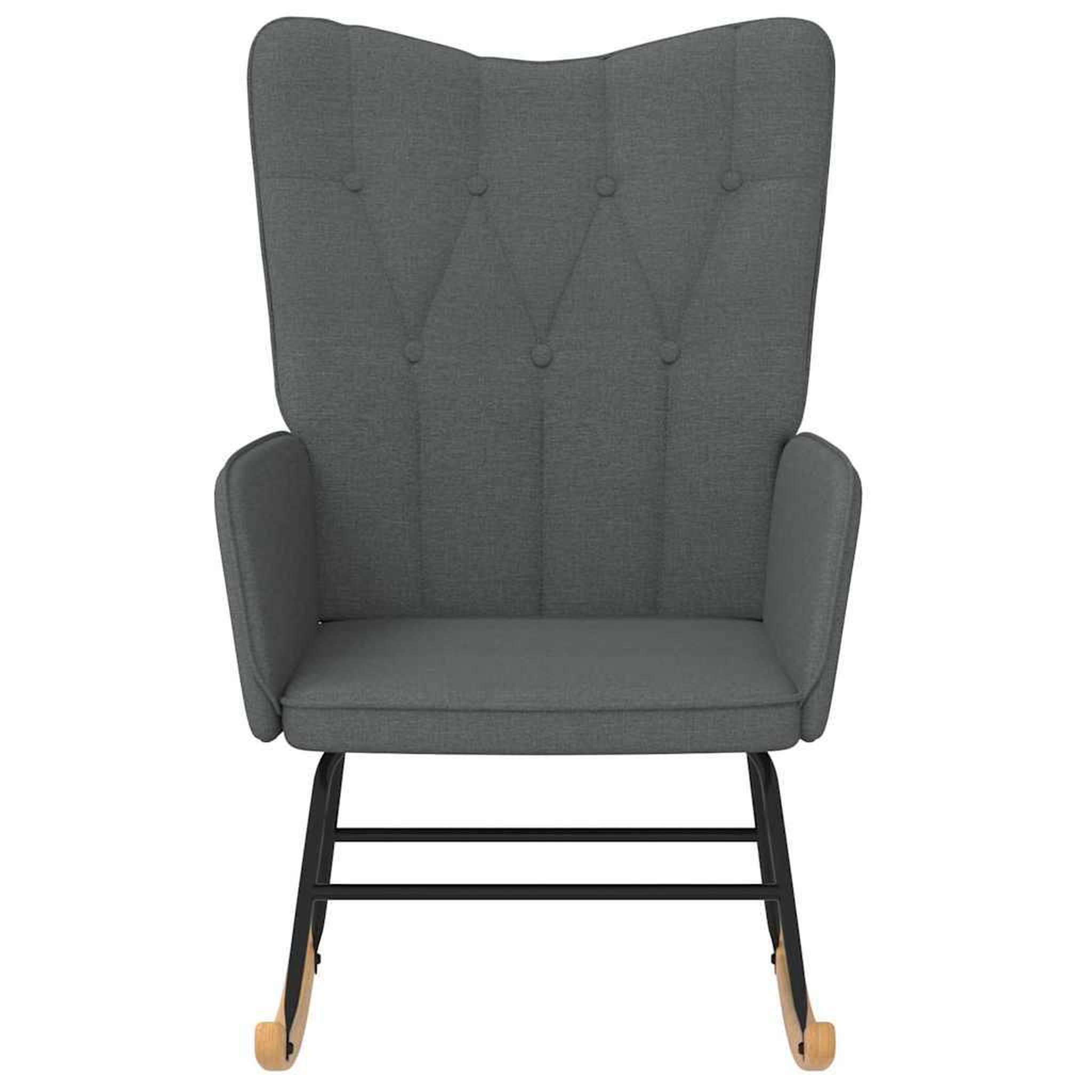 Voir la diapositive 3 : VIDAXL Chaise a bascule Gris fonce Tissu