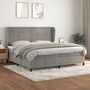 Voir la diapositive 1 : VIDAXL Sommier a lattes de lit et matelas Gris clair 200x200cm Velours