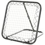 Voir la diapositive 1 : HOMCOM Filet de rebond de football pliable - inclinaison réglable 5 positions - dim. 84L x 78l x 78H cm - piquets d'ancrage inclus filet PE blanc métal époxy noir