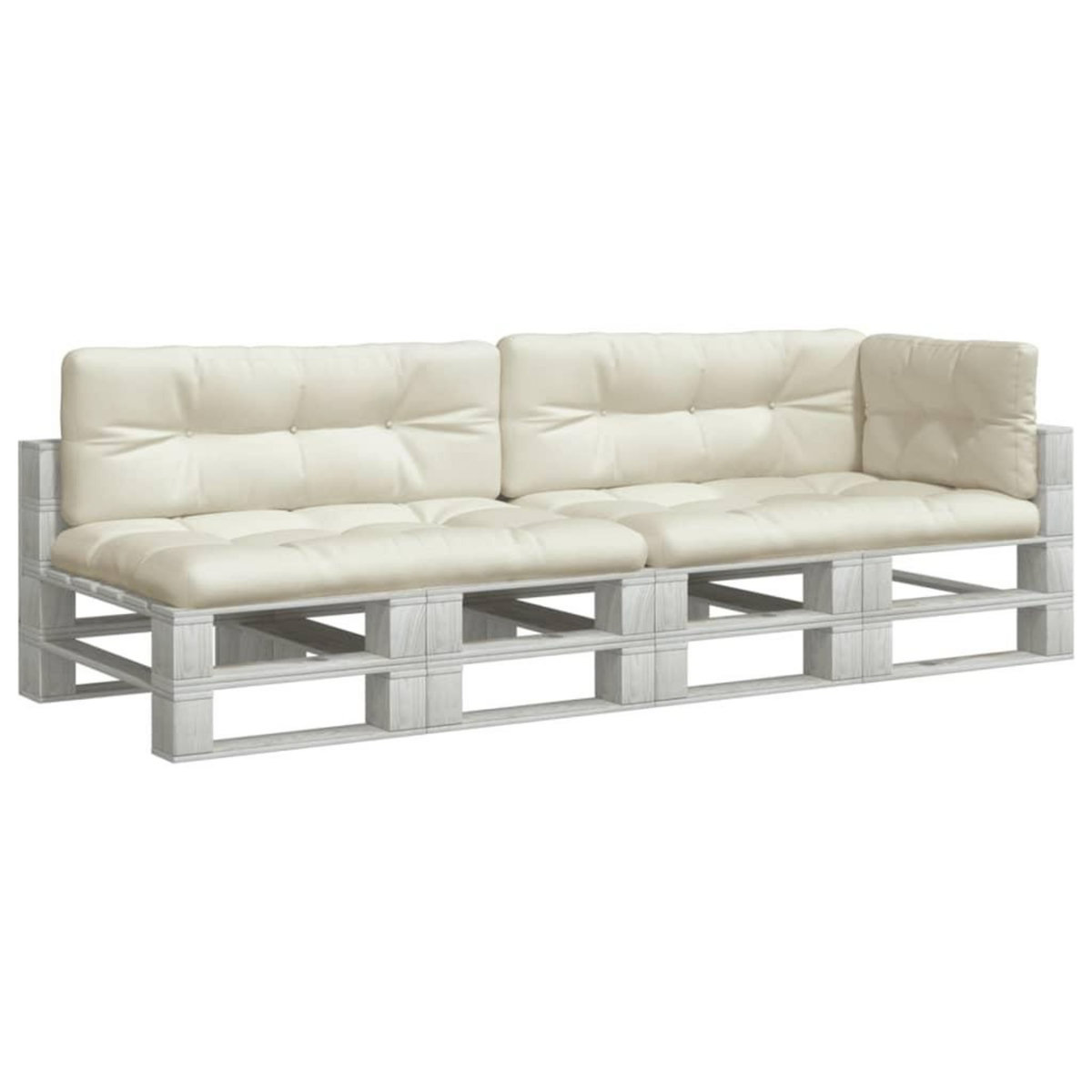 VIDAXL Coussins de palette lot de 5 creme tissu