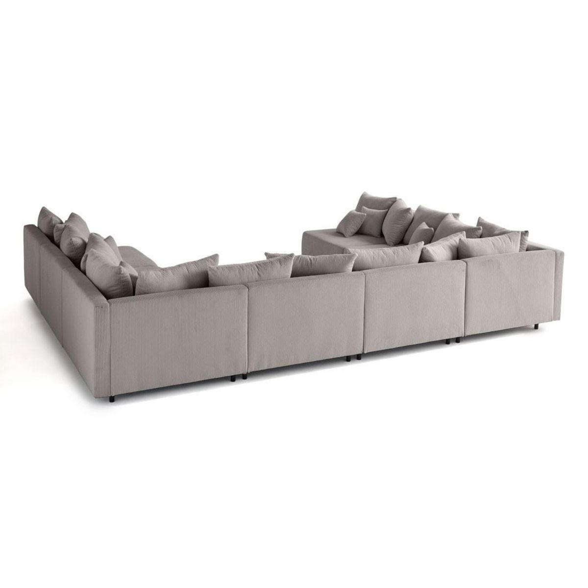 LISA DESIGN Edinburg - canapé modulable panoramique 8 places - en velours côtelé