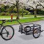 Voir la diapositive 2 : HOMCOM Remorque vélo remorque de transport pour vélo 155L x 71,5l x 77H cm barre d'attelage universelle pliable acier noir