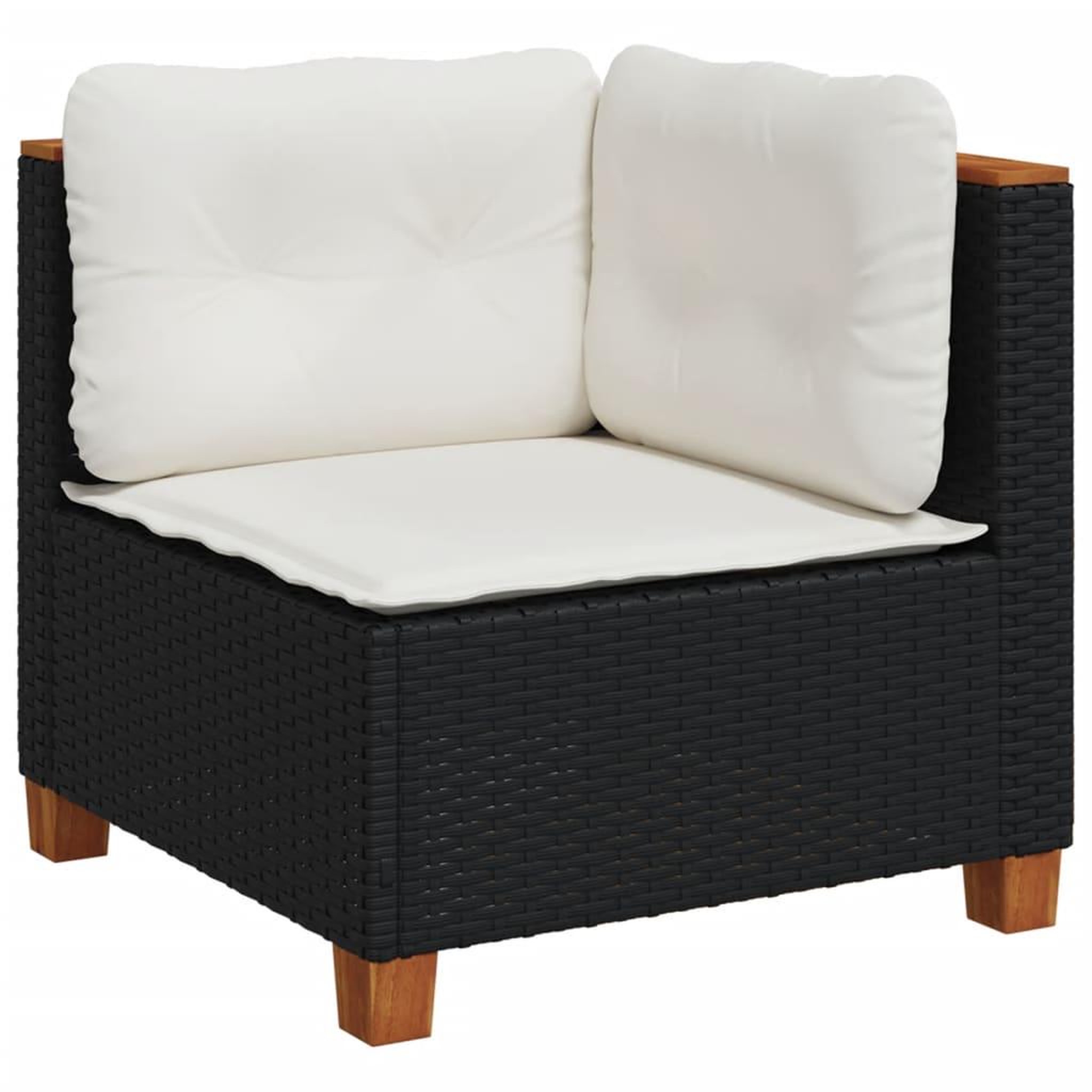 Voir la diapositive 4 : VIDAXL Salon de jardin 9 pcs avec coussins noir resine tressee