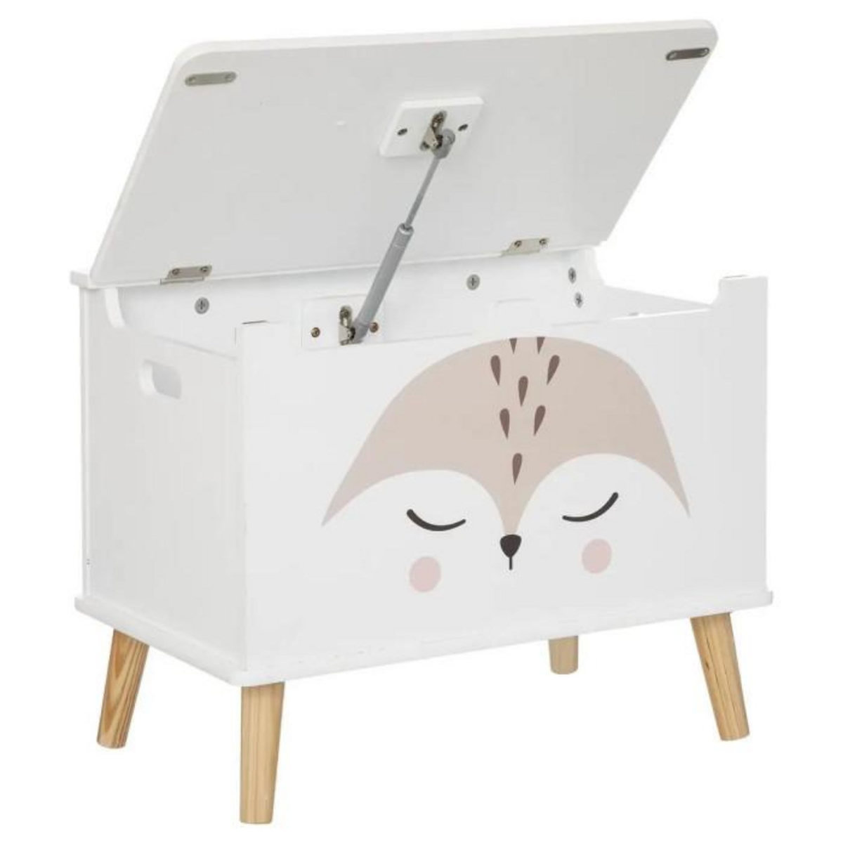 Atmosphera Kids Coffre à Jouets Enfant  Renard  54cm Blanc