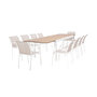 Voir la diapositive 1 : SWEEEK Table de jardin extensible aluminium + 10 assises blanc - Elora / Amara