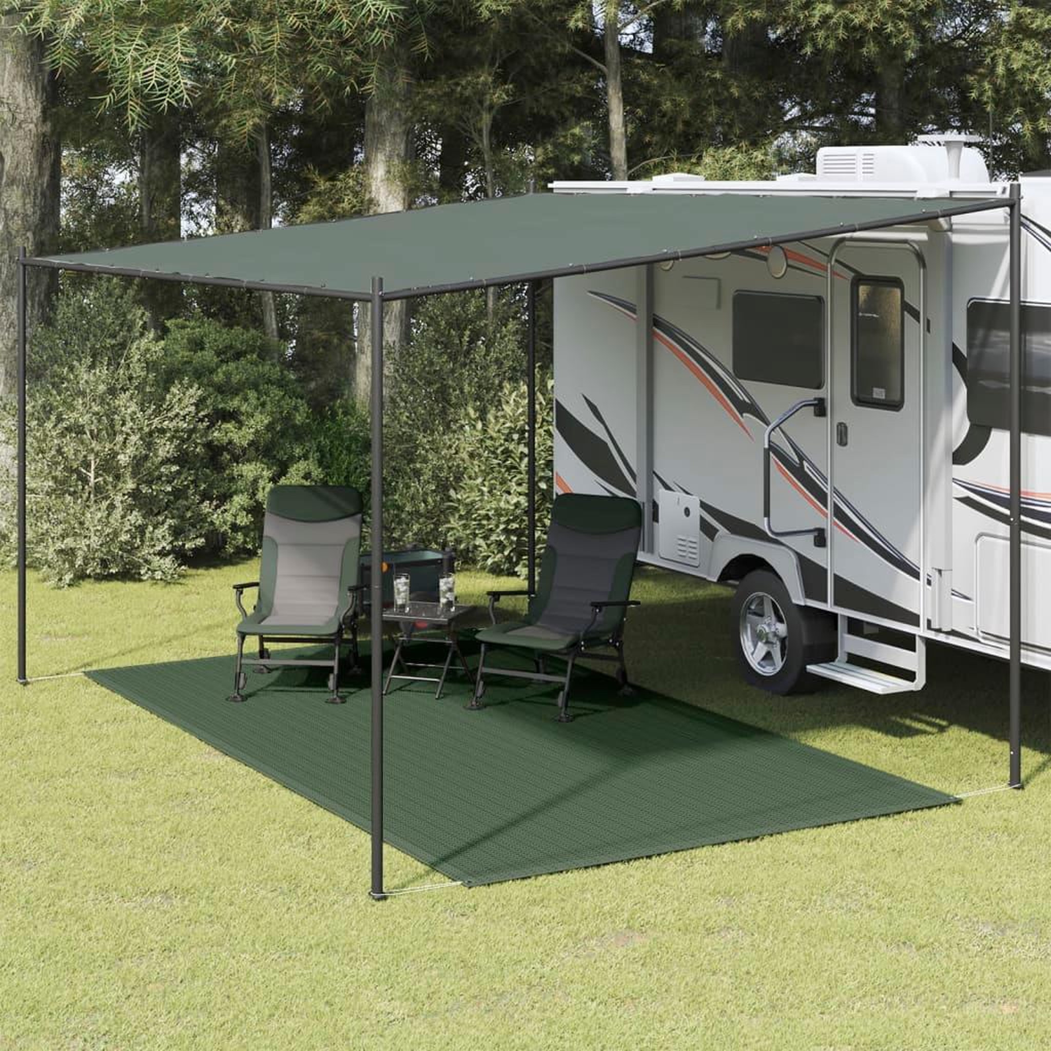 VIDAXL Tapis de tente 250 x 400 cm PEHD Vert