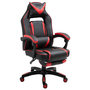 Voir la diapositive 1 : HOMCOM HOMCOM Fauteuil de bureau manager grand confort style baquet racing gamer pivotant inclinable avec coussins et repose-pieds revêtement synthétique noir rouge