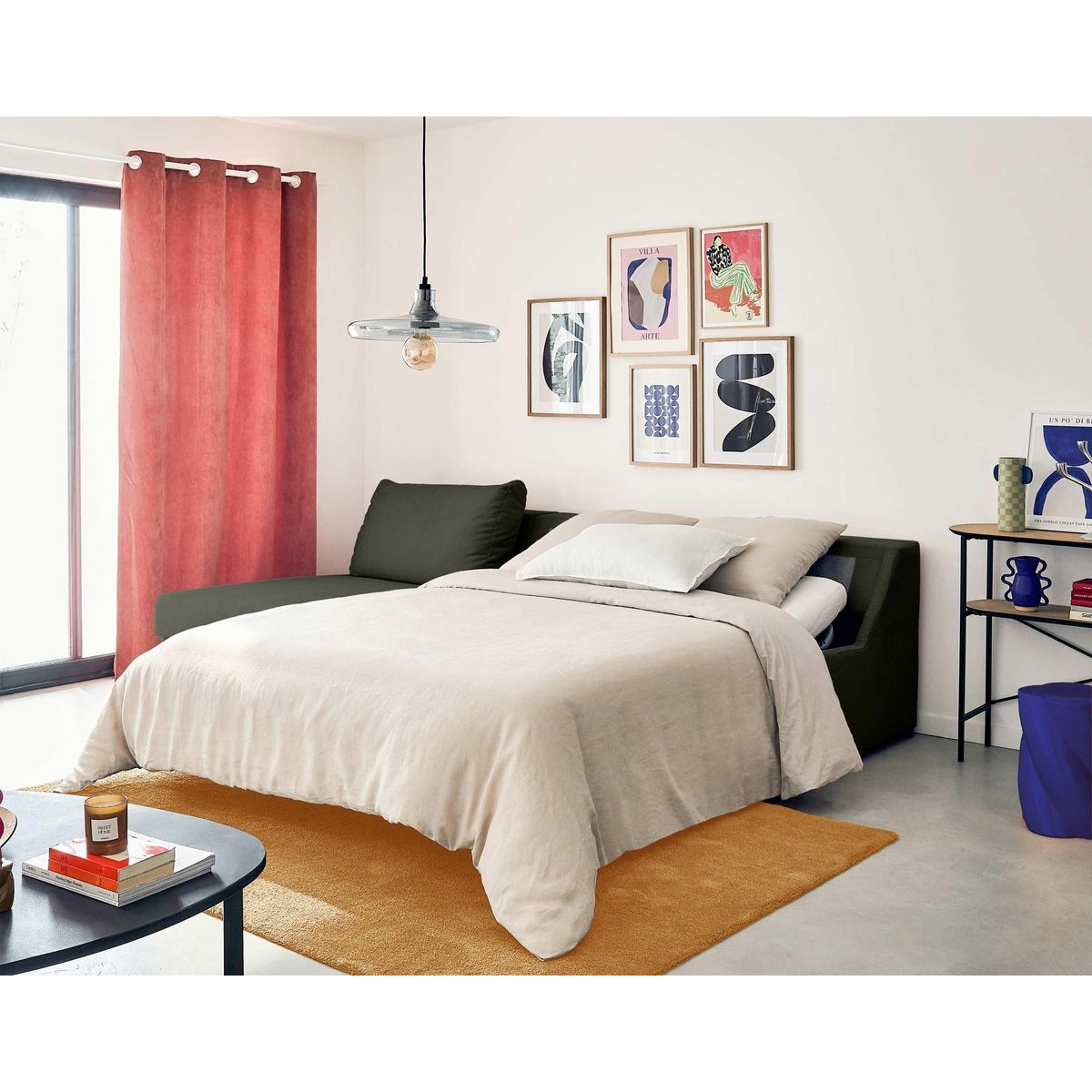 LISA DESIGN Palmira - canapé d'angle gauche - 4 places - convertible couchage quotidien - matelas 14 cm - en velours côtelé