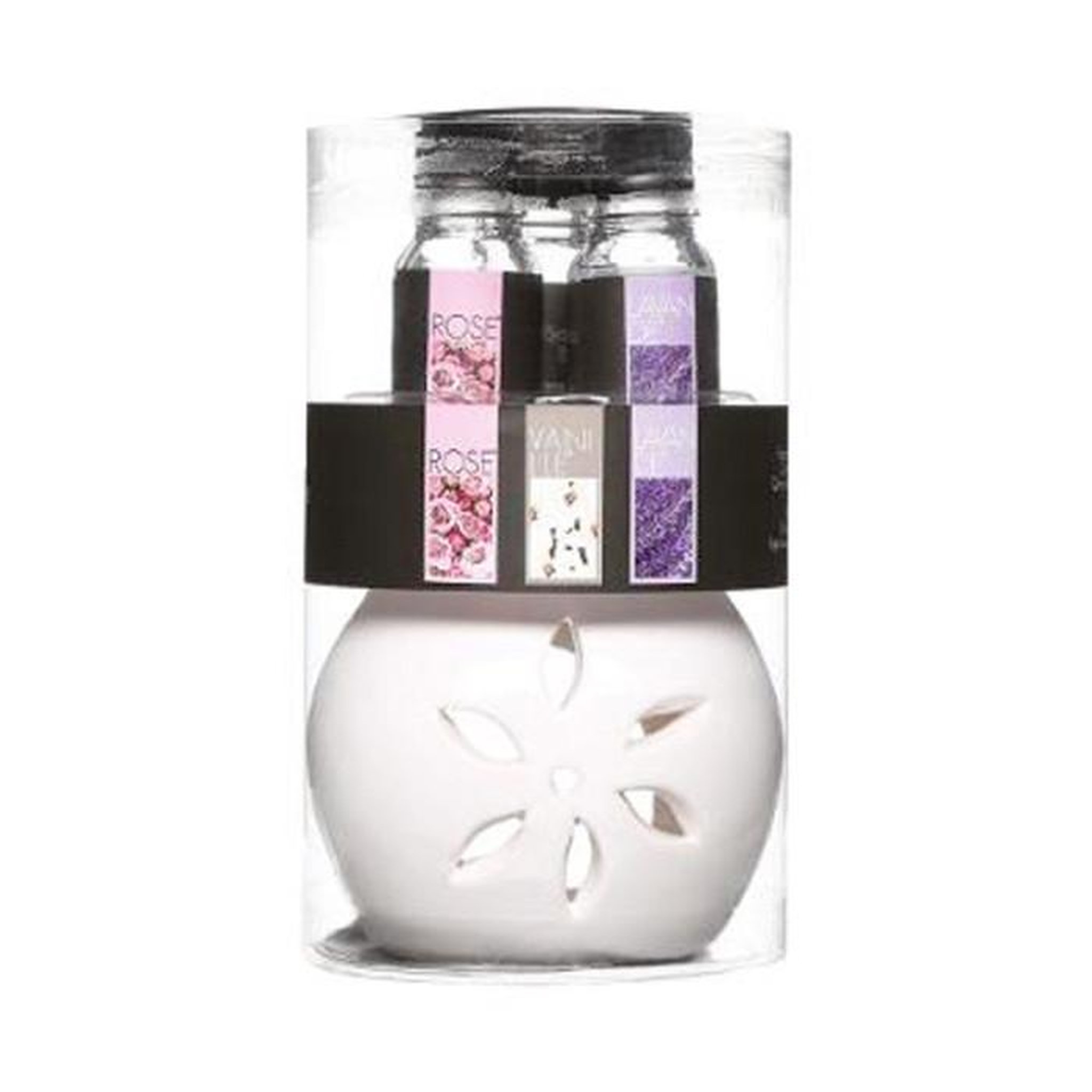 Voir la diapositive 2 : ATMOSPHERA Brûle-parfum & 3 flacons d'huiles  pura  10ml floral