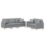 Voir la diapositive 2 : VIDAXL Ensemble de canapes 2 pcs coussins gris clair tissu