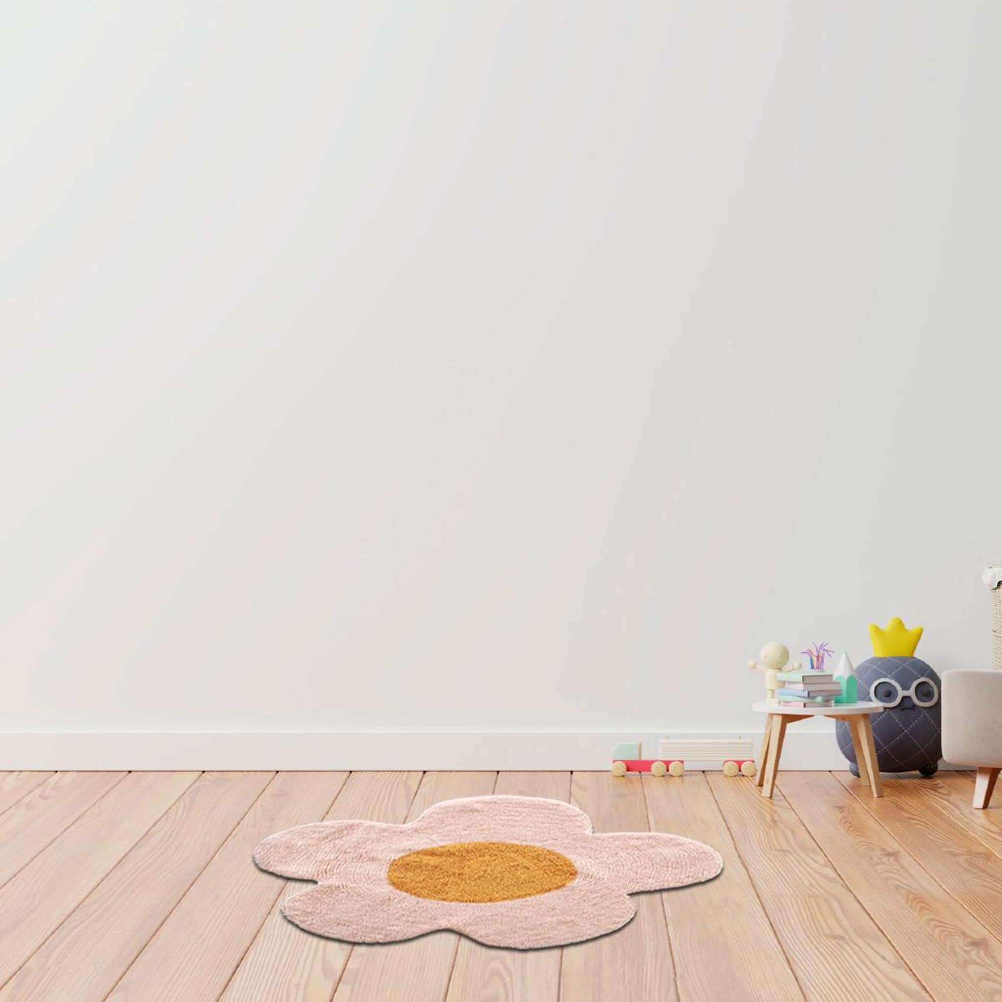 Voir la diapositive 5 : FUTURE HOME Tapis marguerite enfant en coton tufté 80x80cm
