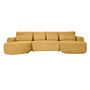 Voir la diapositive 4 : BEST MOBILIER Mahina - canapé panoramique en u 7 places - convertible avec coffre - en tissu bouclette
