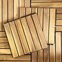 Voir la diapositive 6 : SWEEEK Dalles de terrasses 30x30cm en bois d'acacia, motif linéaire, à lattes, clipsables