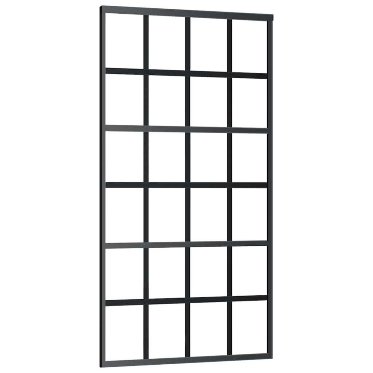 VIDAXL Porte coulissante kit de quincaillerie noir 102x205cm verre ESG