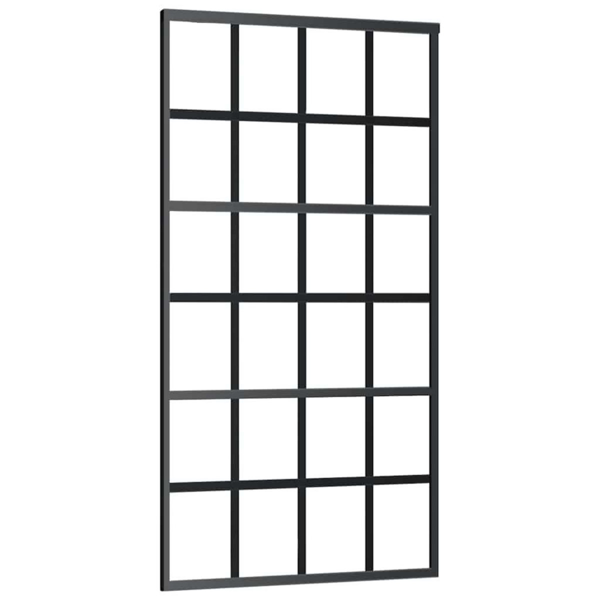 VIDAXL Porte coulissante kit de quincaillerie noir 102x205cm verre ESG