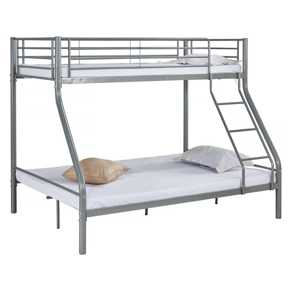 Habitat et Jardin Lit superposé en métal  Leo  Sommiers inclus - 90/140 x 190 cm - Gris