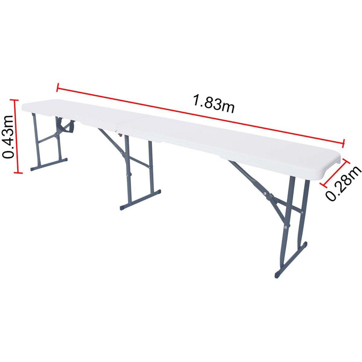 Habitat et Jardin Banc pliant  Foldy  - 183 x 28 x 43 cm - Blanc