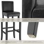 Voir la diapositive 5 : tectake Tabouret de bar rembourré avec dossier noir lot de 2