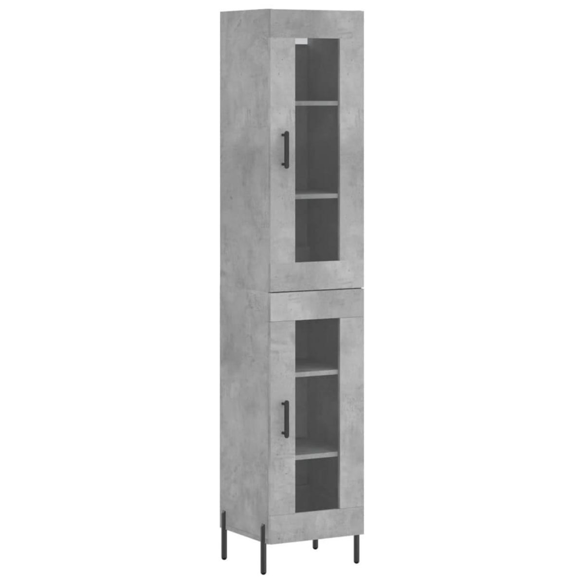 VIDAXL Buffet haut Gris beton 34,5x34x180 cm Bois d'ingenierie