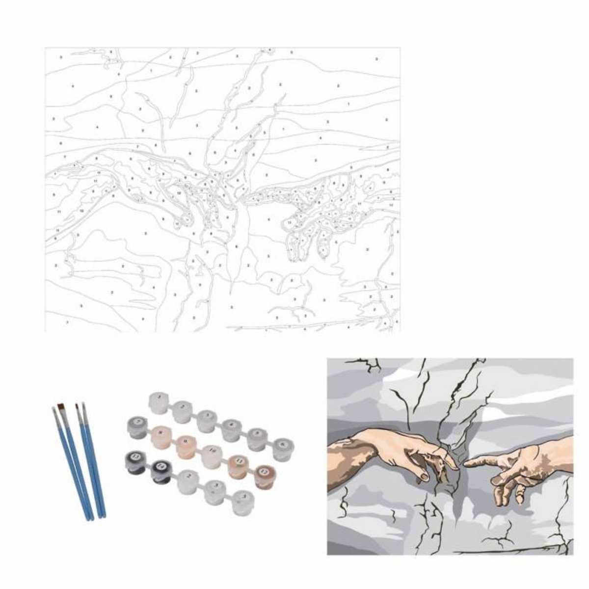 Paris Prix Peinture Par Numéro  La Création d'Adam  40x50cm Blanc