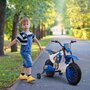 HOMCOM Moto cross électrique enfant 3 à 5 ans 12 V 3-8 Km/h  avec roulettes latérales amovibles dim. 106,5L x 51,5l x 68H cm bleu