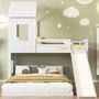 Voir la diapositive 2 : MERAX Lit superposé 90x200(140x200)cm pin coloris blanc
