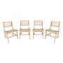 Voir la diapositive 4 : SWEEEK Lot de 4 chaises de jardin Ocara. cannage et bois. L 61 x 51 x 85cm