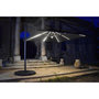 Voir la diapositive 5 : Parasol déporté 3x3m aluminium à bandeau LED gris CAPEO