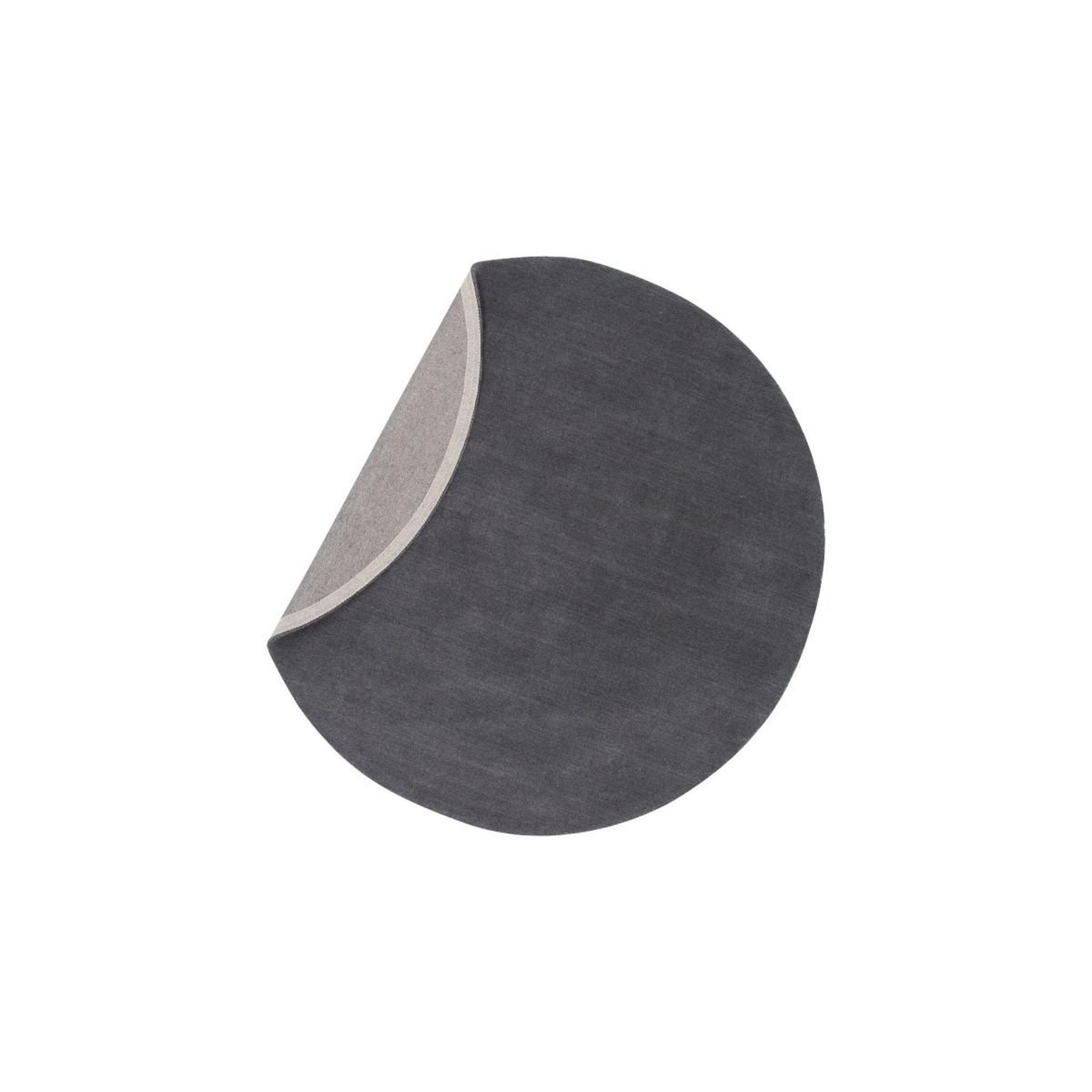 Voir la diapositive 2 : Paris Prix Tapis déco rond en laine  ulla  200cm gris foncé