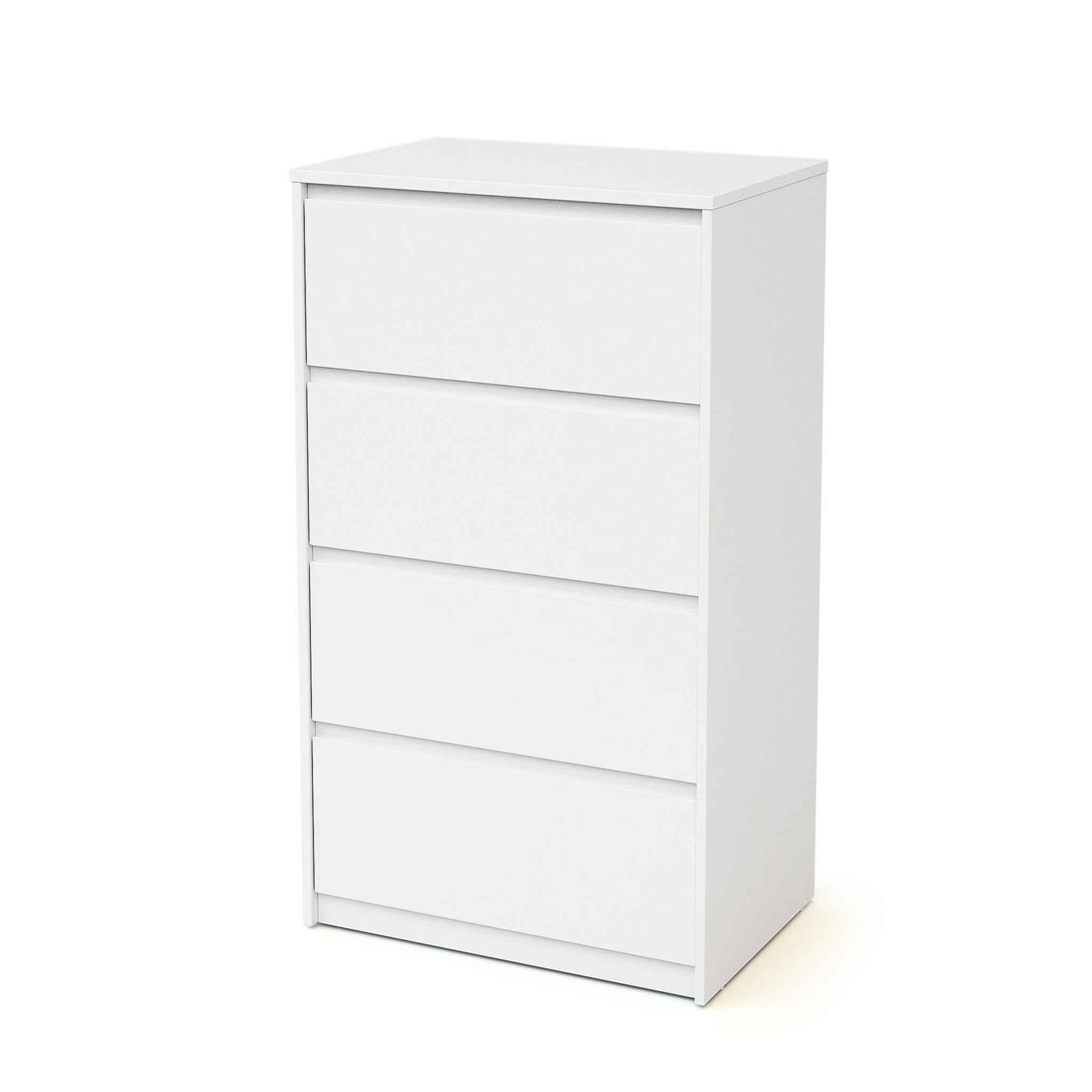 WEBABY Commode 4 tiroirs en bois. Coloris disponibles : Blanc