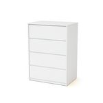 WEBABY Commode 4 tiroirs en bois. Coloris disponibles : Blanc