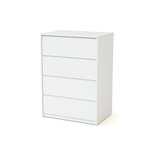 WEBABY Commode 4 tiroirs en bois. Coloris disponibles : Blanc