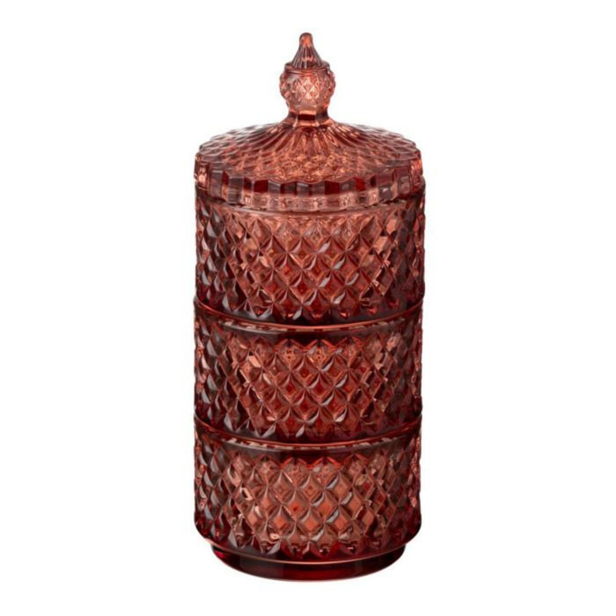 Paris Prix Boîte Déco en Verre  3 Étages  20cm Orange