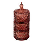 Paris Prix Boîte Déco en Verre  3 Étages  20cm Orange