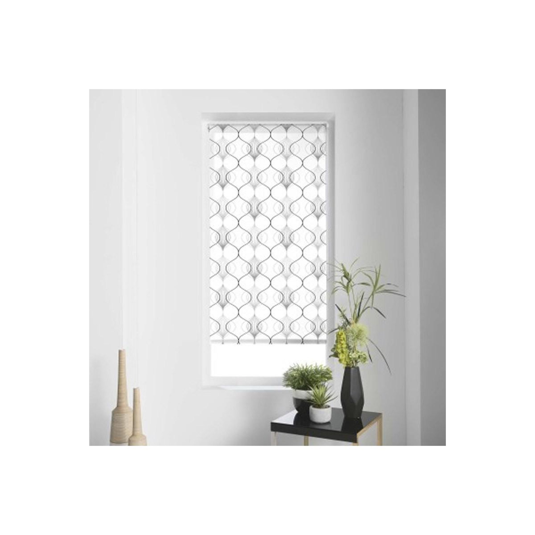 Douceur d'Intérieur Store enrouleur tamisant  lagune  60x90cm blanc & gris
