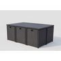 Voir la diapositive 5 : CONCEPT USINE Table et chaise 10 places encastrables alu résine noir-gris SUNSET