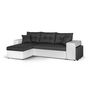 Voir la diapositive 2 : BEST MOBILIER California - canapé d'angle réversible - convertible avec coffre et étagère de rangement - en simili et tissu