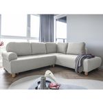 BEST MOBILIER Olli - canapé d'angle droit - convertible - avec coffre - 5 places - en tissu. Coloris disponibles : Beige